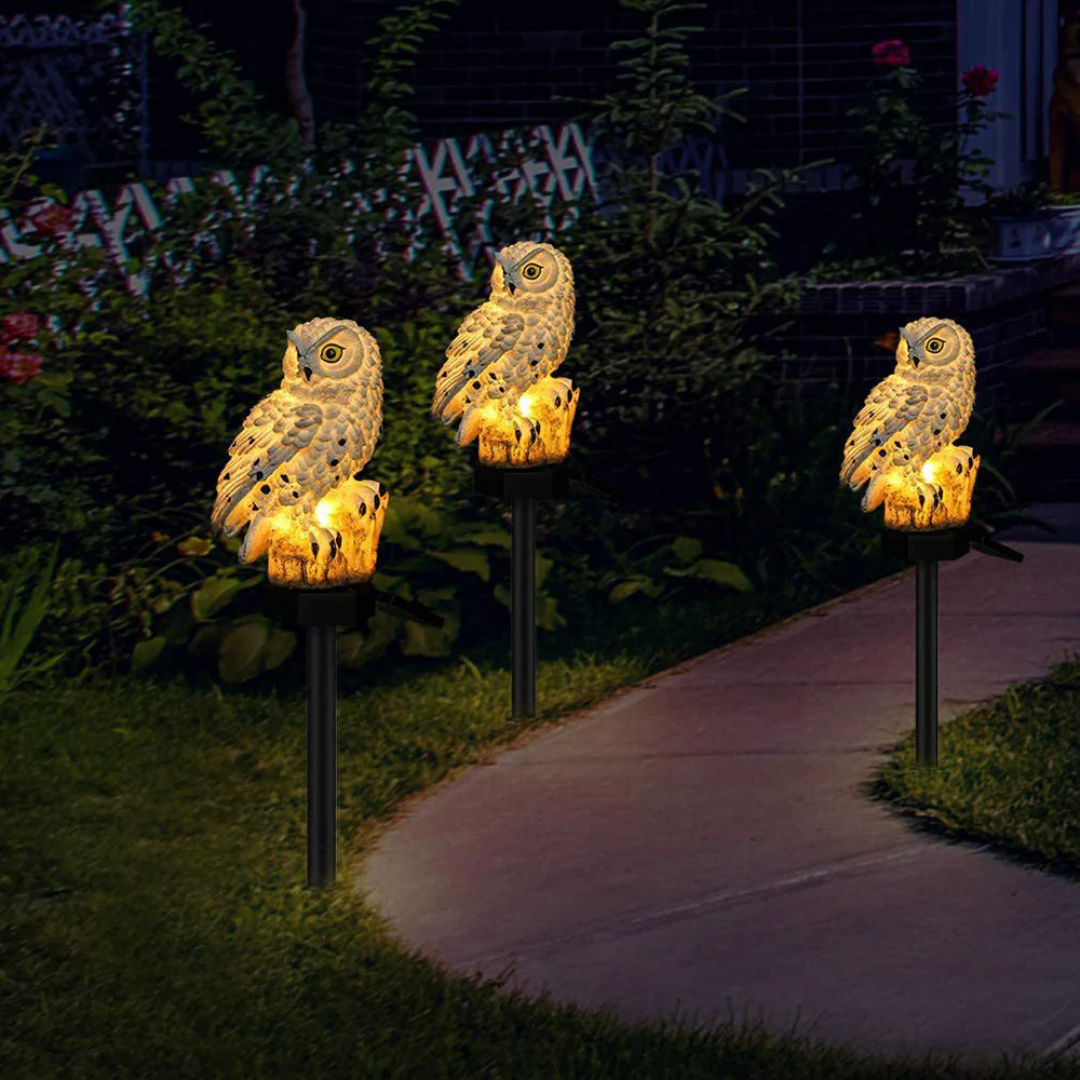 Solar Garden Lights Outdoor Owl Waterproof LED Yard Lights