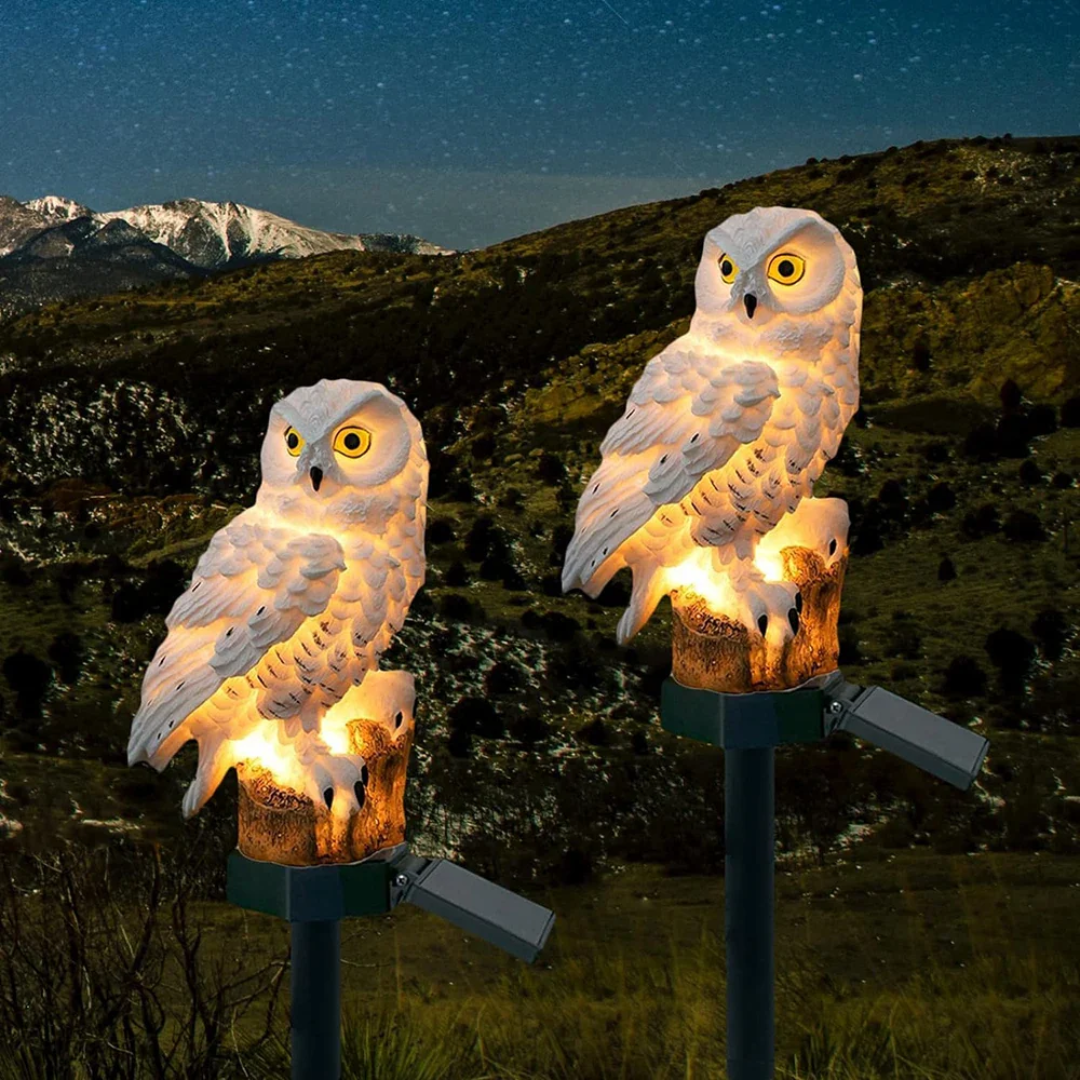 Solar Garden Lights Outdoor Owl Waterproof LED Yard Lights